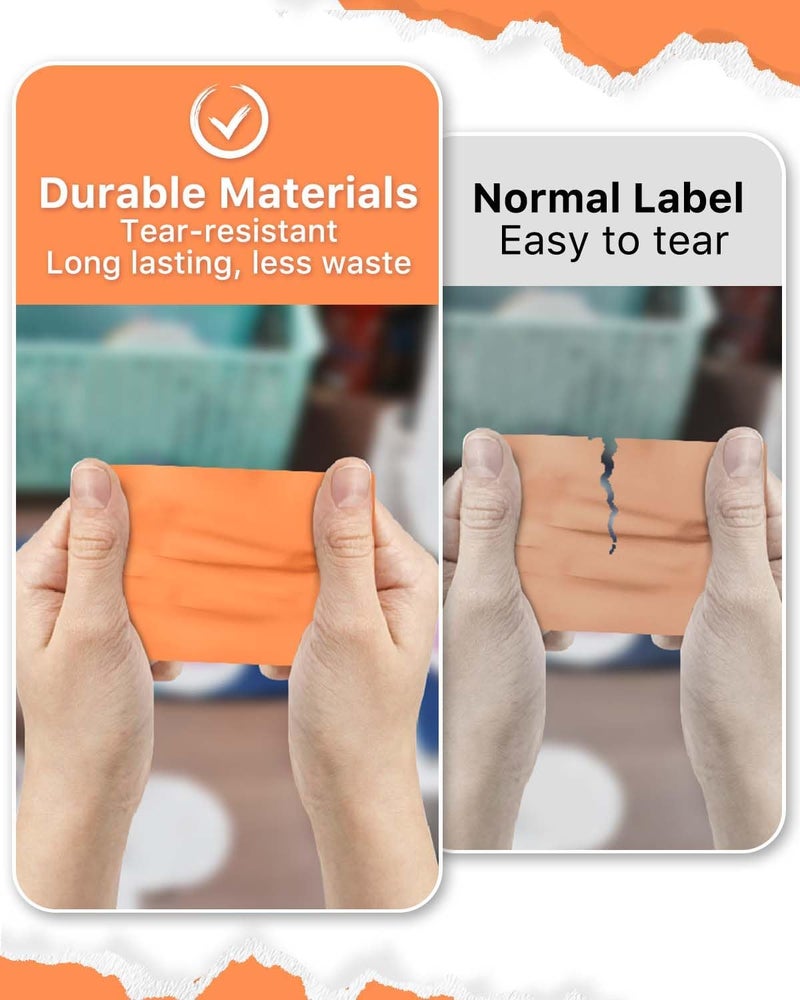 iEager 3" x 2" Thermal Labels, Rectangle Thermal Printer Stickers, Self-Adhesive Durable Sticker with Perforation Line, 500 Labels/Roll, Orange - Image 5